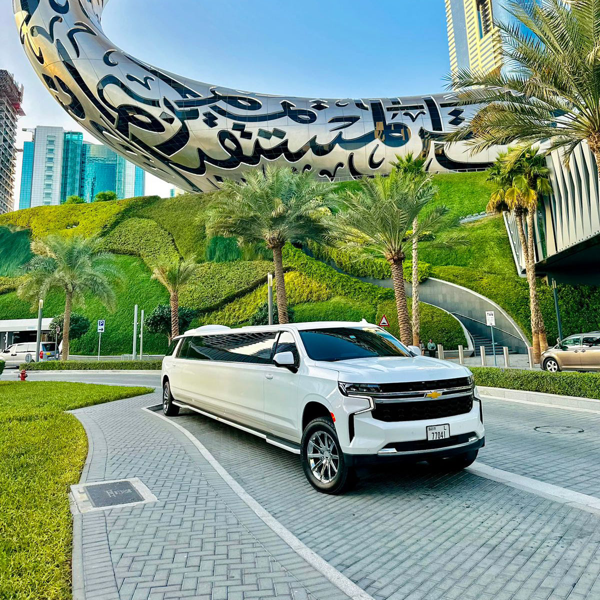 Book White Suburban Limo Rentals Dubai