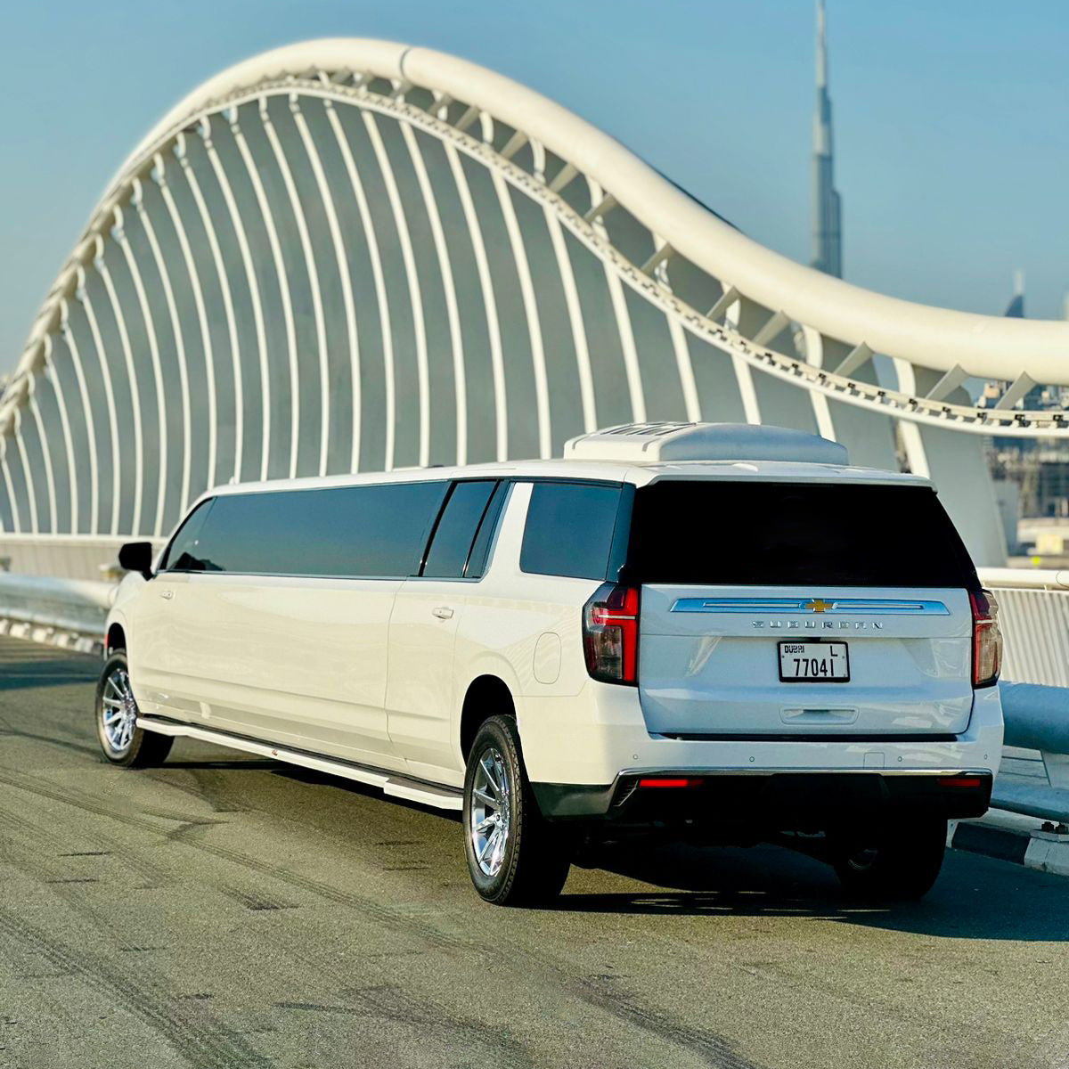 Book White Suburban Limousine Rentals Dubai