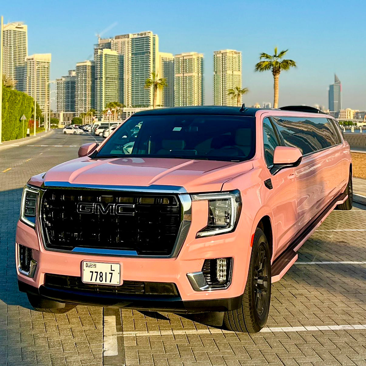 Pink Limo Ride in Dubai