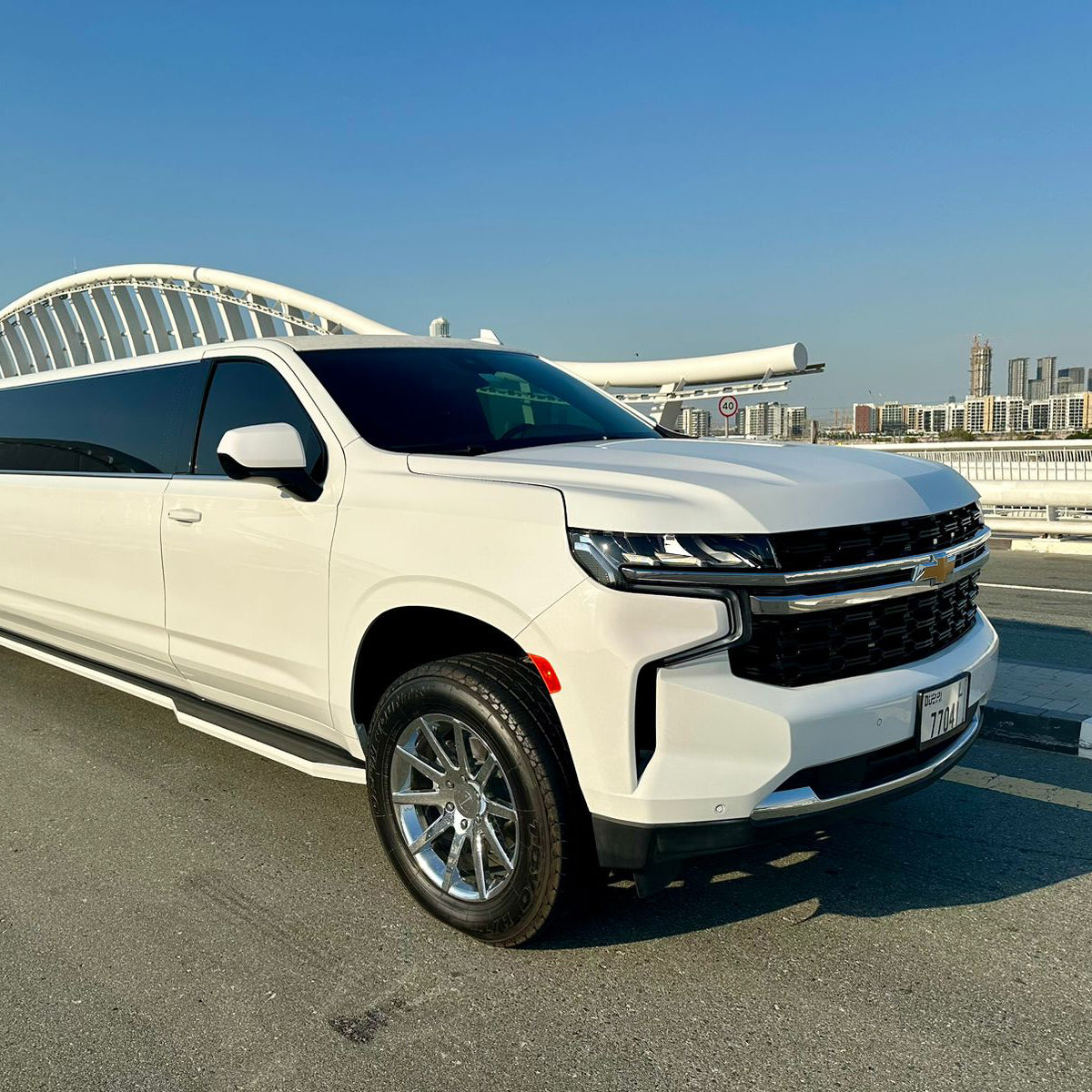 Rent White Suburban Limousine Rentals Dubai
