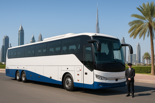 50 Seater Bus Rental Dubai | Reliable Staff & Group Transport