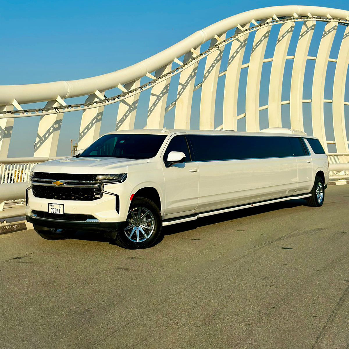 Rent White Suburban Limousine Dubai